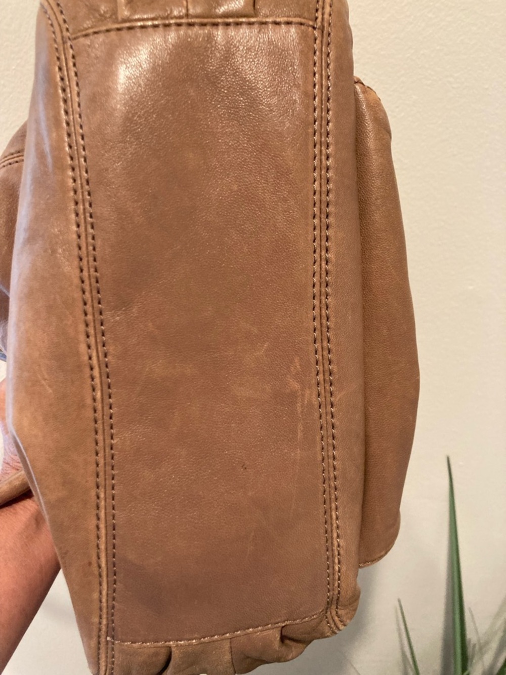 Michael Kors Tan Leather Shoulder Satchel Bag, Front Flap with Crossbody Strap - Picture 8 of 16
